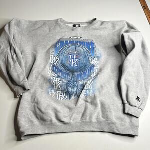 Vintage Kentucky Wildcats Sweatshirt Mens XL Gray NCAA Basketball Starter 90s